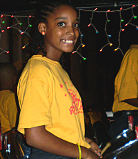 Steel pan player Djenne Green.