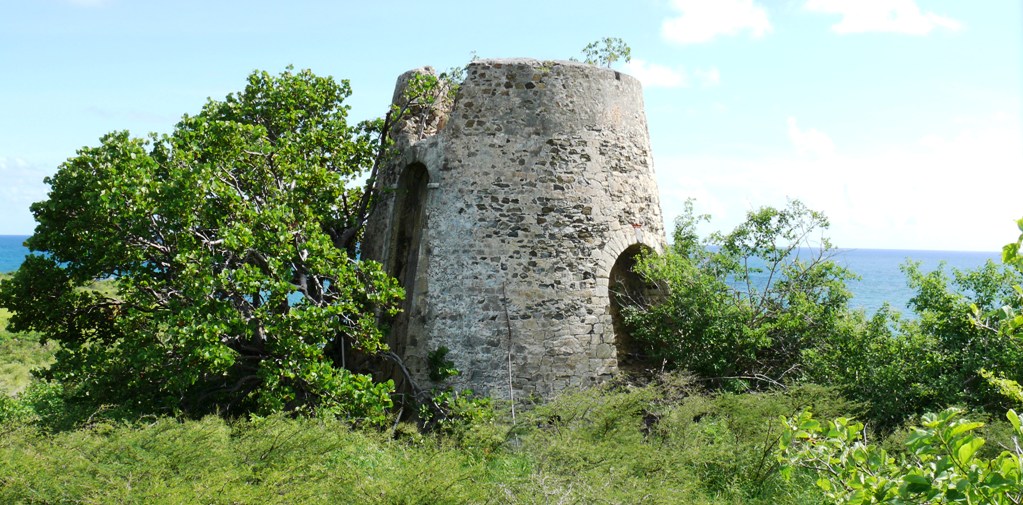 Ruins of a Danish windmill within the boundaries of a proposed Castle Nugent National Historic Site on St. Croix.