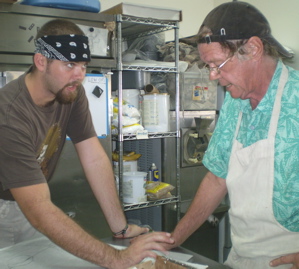 Pastry chefs Charles Pope, left, and Dennis Gribben, owner of Starfish Patisserie, part of the Chefs of St. Croix program.