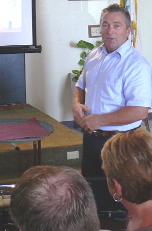 Dan Kirby addresses the Rotary Club of St. Croix.
