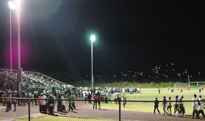 Big crowd watches high school football on St. Croix Saturday.