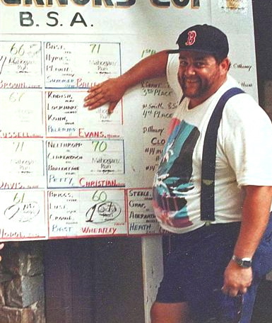 Herbie Lockhart, in his ubiquitous short pants, at a Boy Scout event.