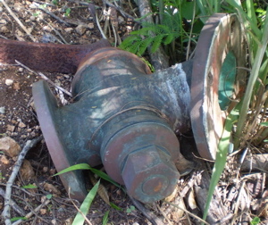 A brass valve is one of the few bits of the stolen still found by police.