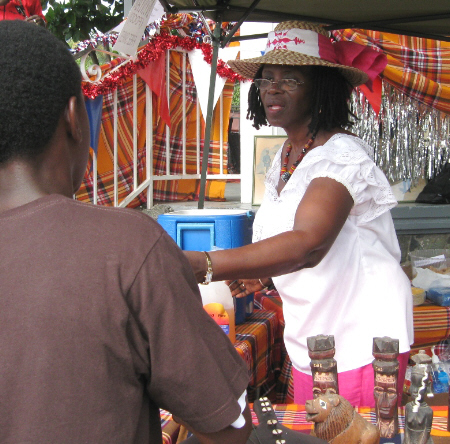 Laurel Hewitt-Sewer serves up traditional fare at Cultural Day.