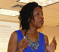 Tawara Goode of the National Center for Cultural Competence at Friday's meeting.