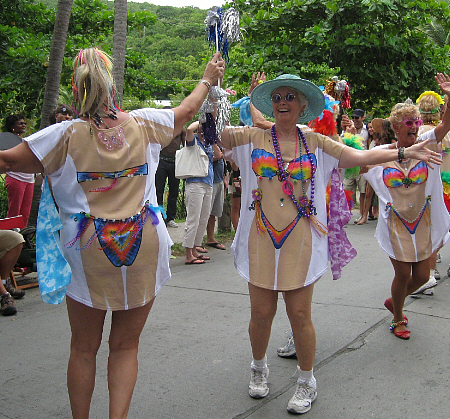 Jane Washburn (left) and Livy Hitchcock of the Middle Age Majorettes. 