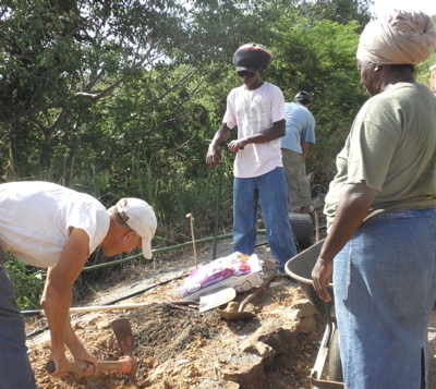 Volunteers plant trees at the Humane Care campus.