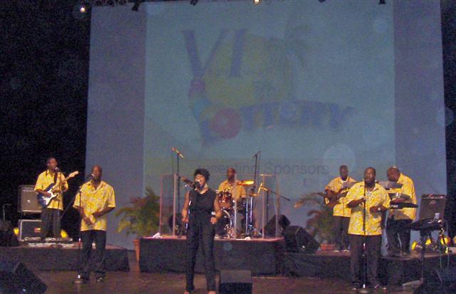 Lorna Freeman-Davis belts out a number backed by the Spectrum Band at the Reichhold 2010-2011 season announcement gala.