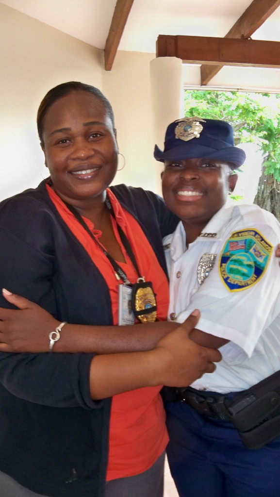 VIPD Detective Esther McCleod-Newton (left) and Officer Andrea Claxton at officer of the month awards ceremony.