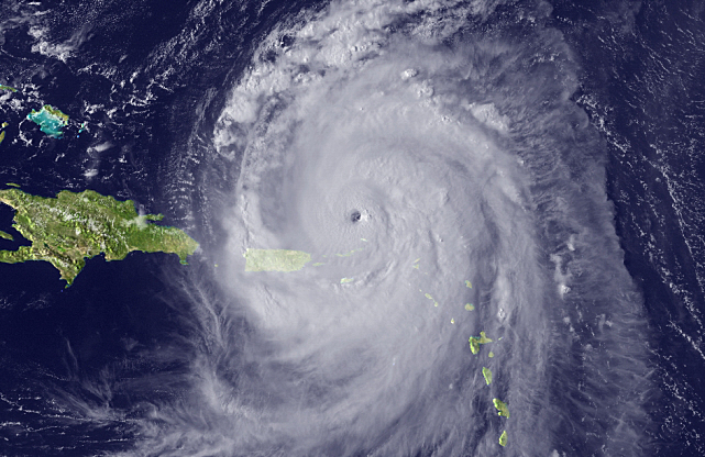 Hurricane Earl passed just north of the Virgin Islands in late August. (NOAA photo; click to enlarge)
