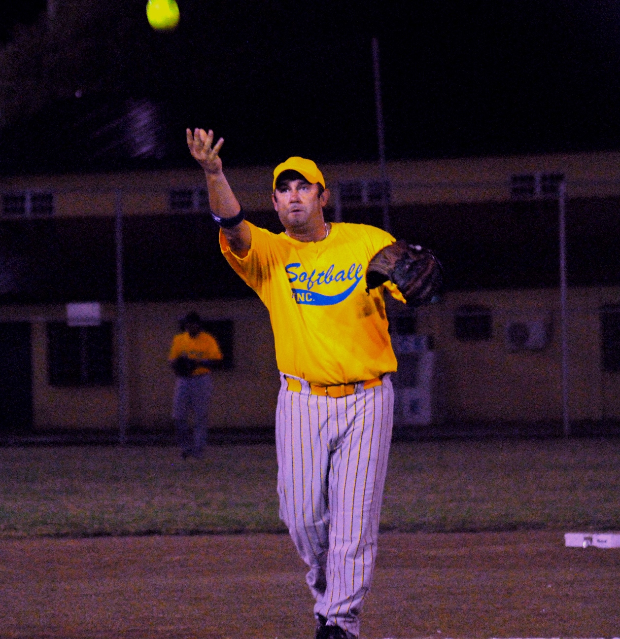 Softball Inc’s Cody St. Pierre helped his team on the mound and at the plate.