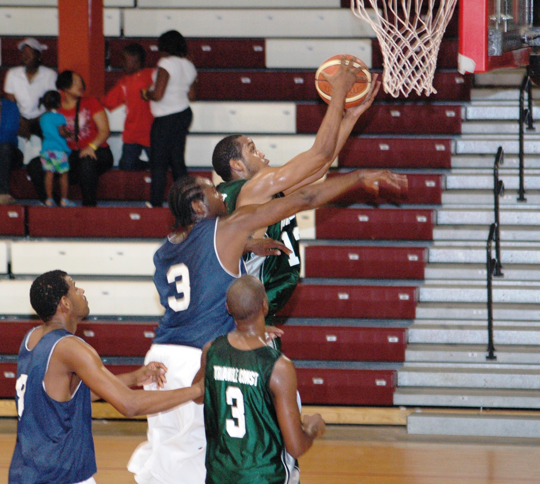 Dread I's forward Jahawa Joseph out jumped two Hoyas for a defensive rebound.