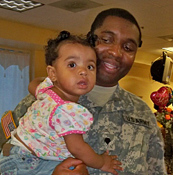 Alia Osborne and and her proud father, Spc. Orville Osborne.