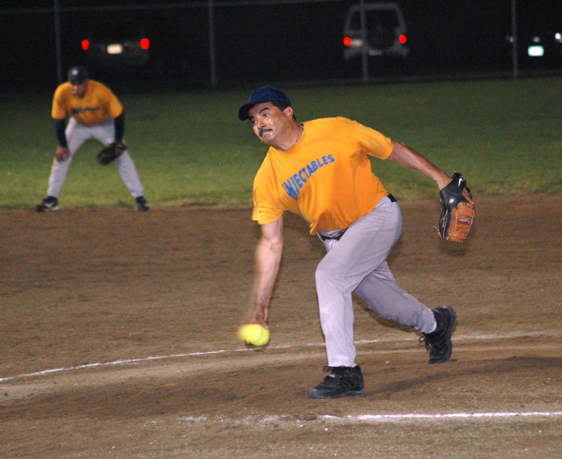 Injectables ace Herminio Velasquez was as tough at the plate as he was on the mound.