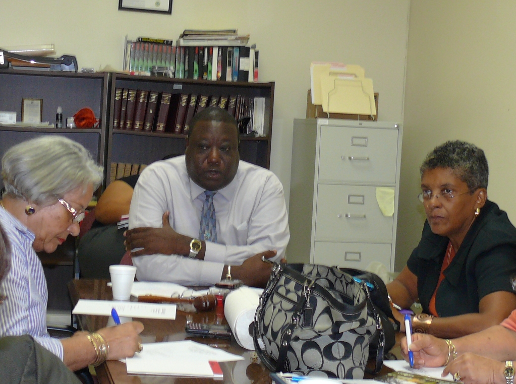 St. Croix Board of Elections member Ana Davila, Chairman Raymond Williams and member Lisa Moorhead at Thursday's regular monthly meeting.