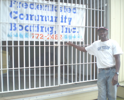 Wilfred ‘Junie Bomba’ Allick, Jr. at the Frederiksted Community Boating boathouse.