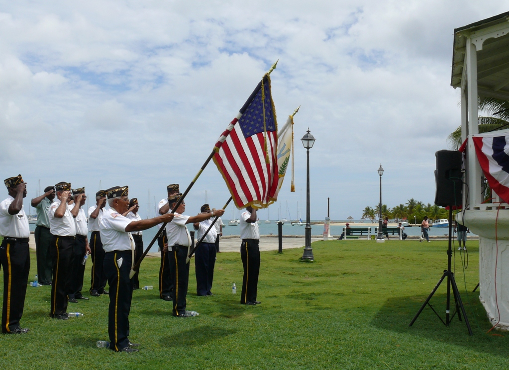 Memorial Day celebrations in Christiansted Monday.