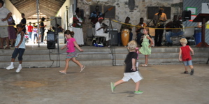 Kids dance to the sounds of Bully Peteresen and the Musical Kafooners.
