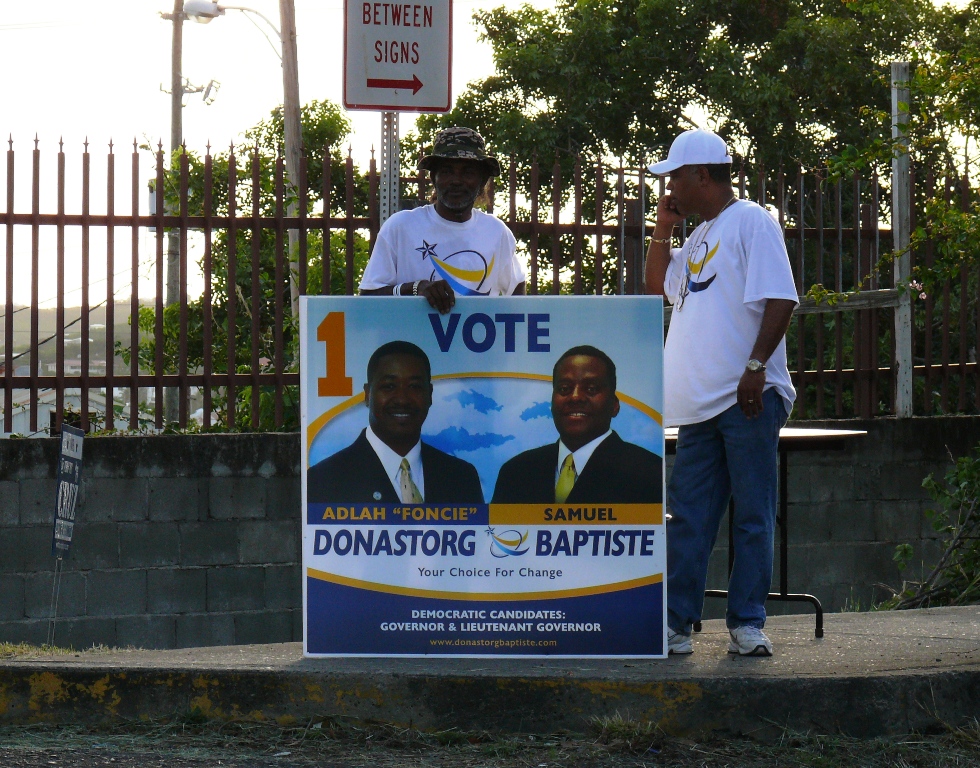 Donastorg supporters Agustin Quezada and Horace Magras.