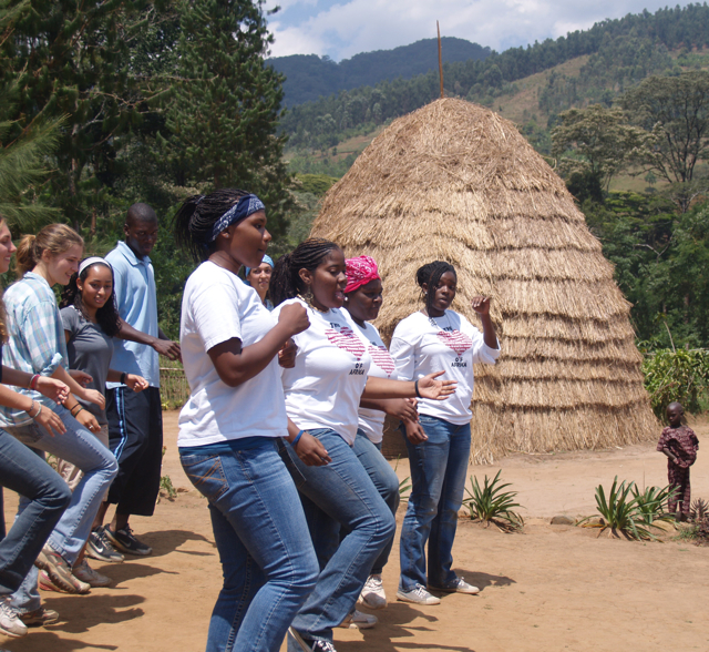 Doing the "Electric Slide" under Rwandan skies.