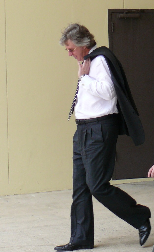 This file photo shows Prosser leaving federal court on St. Thomas during bankruptcy proceedings in 2008. 