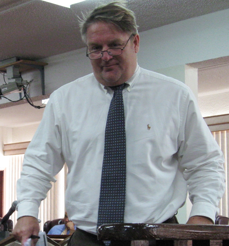 St. Croix attorney Bruce Bennett spoke on behalf of a St. Croix lab during Wednesday's meeting.