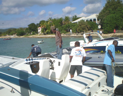 Participants get ready to race.