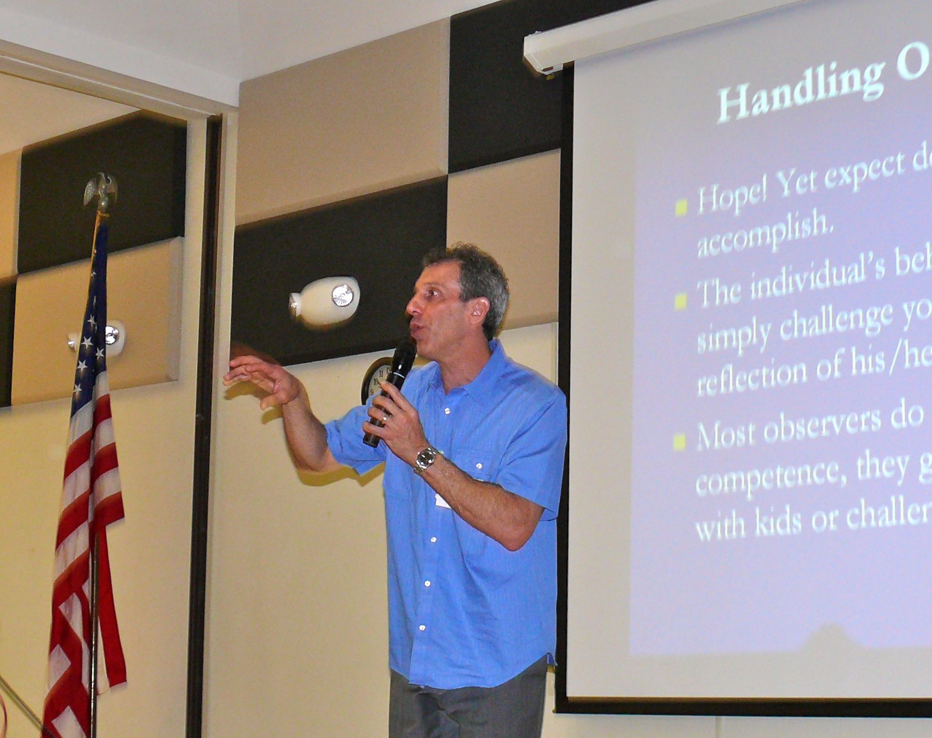 Autism spectrum disorder expert Jed Baker speaking at Wednesday's autism conference at UVI. 