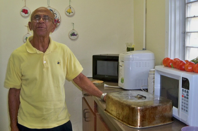 Matthais LeBlanc, manager of Bethlehem House, stands in the home's kitchen.