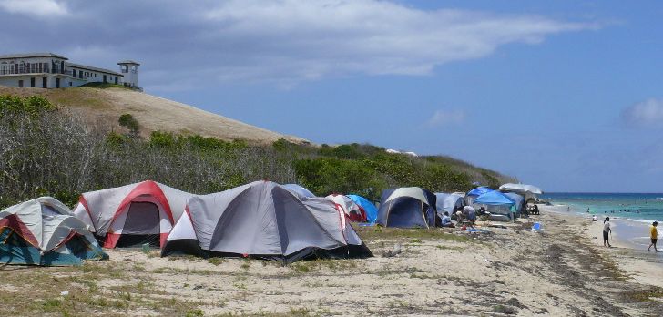 Easter camping should resemble this 2008 scene of tents along the shore (Photo Bill Kossler).