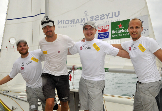Finland's Staffan Lindberg (second from left) and team celebrate their win. (Dean Barnes photo)