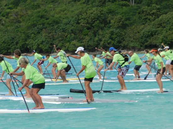 And they're off, nearly 90 paddle-boarders at Brewers Bay. (Walter Bostwick photo)