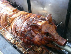 For the truly hungry and not the faint of heart, one of Sabor Boricua's roast pigs.