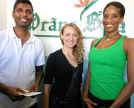 Sreedhar Gunganti (from left), Deborah Castolenia and Bilqis Matthew of Prana Spa.