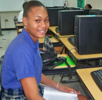 Cahtriellah Shabazz, president of the local National Technical Honor Society.