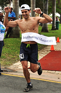 Jason Wiley took first in the St. Croix International Marathon.