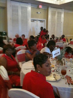The Wyndham was a sea of red Sunday as V.I. women took aim at heart disease during the Go Red Affair.