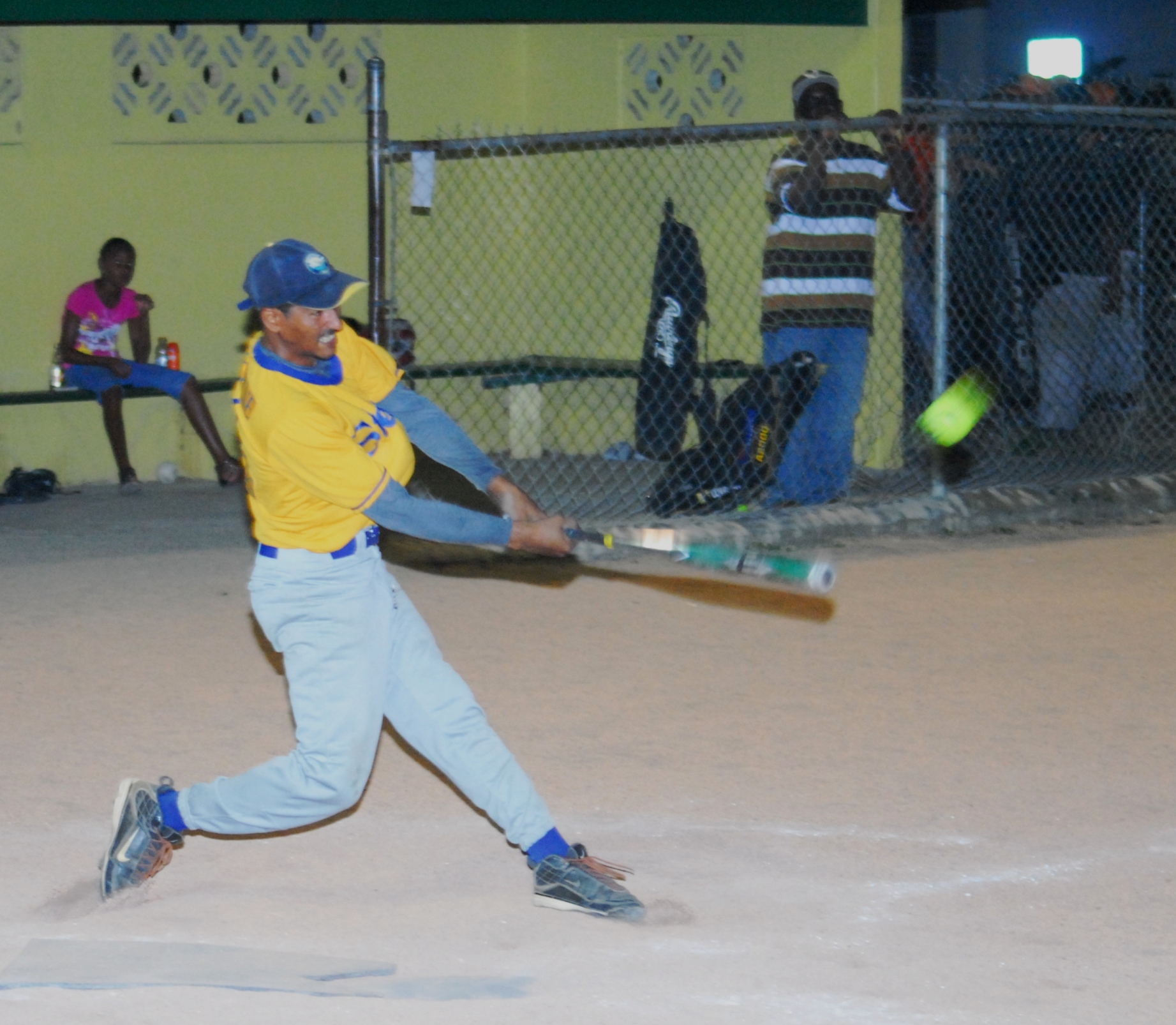 The Stealers’ Enrique Soto blasts off in game one.