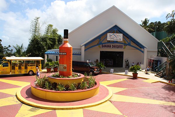 Mountain Top's newly redesigned courtyard, complete with Cruzan Rum bottle.