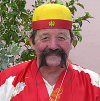 Dr. Detleff Steinhofel of Berlin went whole hog for his Fu Manchu mustache.