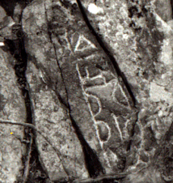 Petroglyph at Reef Bay. (Photo courtesy Ken Wild)