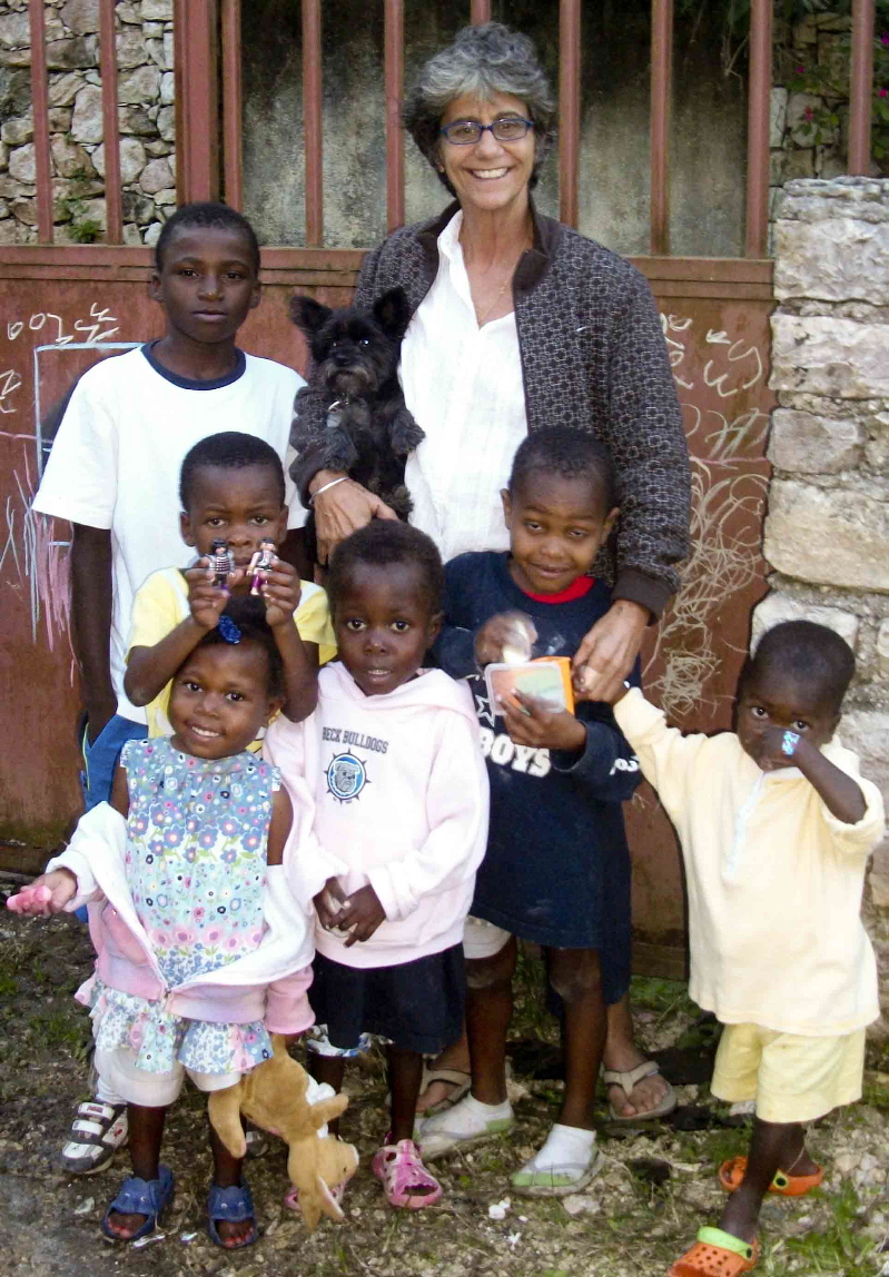 Barbara Leslie with James, Stevens, Kevans, Evans, Leila and Joe