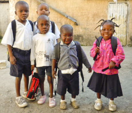  Five of Barbara Leslie's young charges look ready to take on the world.