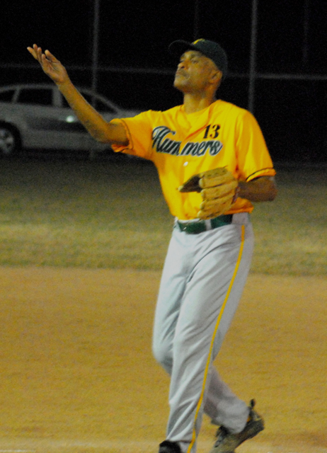 Hummers’ pitcher Roy Vialet was tough on Stealers, but got little offensive support.