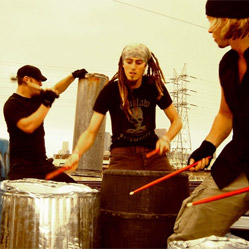 Street Beat uses unconventional household and junkyard items to make music. (Photo courtesy Reichhold Center)