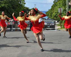 Central High School Carib Divas Dance Squad show off their moves. (Jeni Jacobs photo)