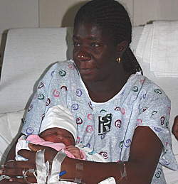 Mom Raquel English with baby Maryam Bisola Afolayan-Oloye.