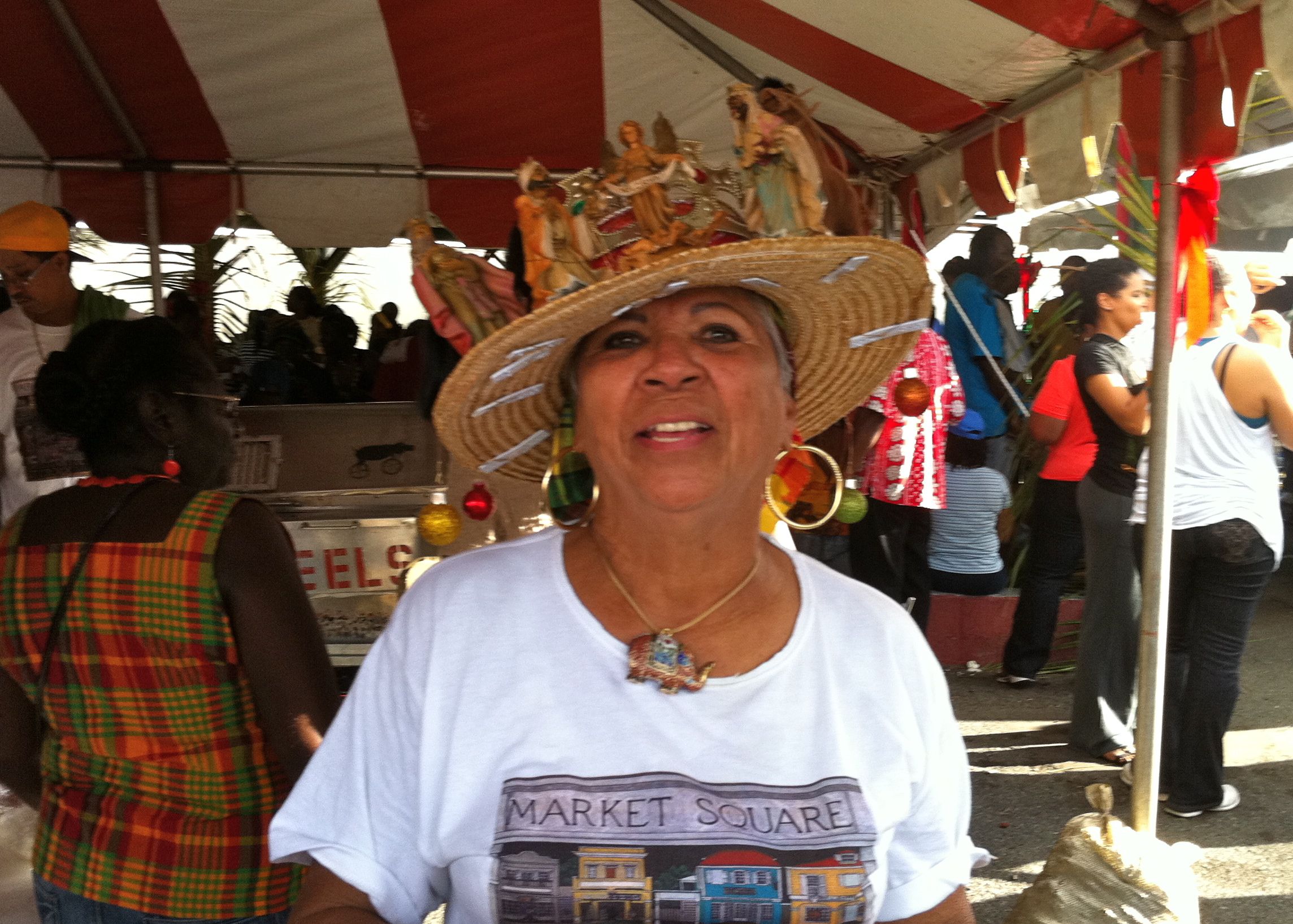 Gloria Gordon shows off her special Three Kings Day hat at the annual Crucian-Rican Breakfast Thursday.