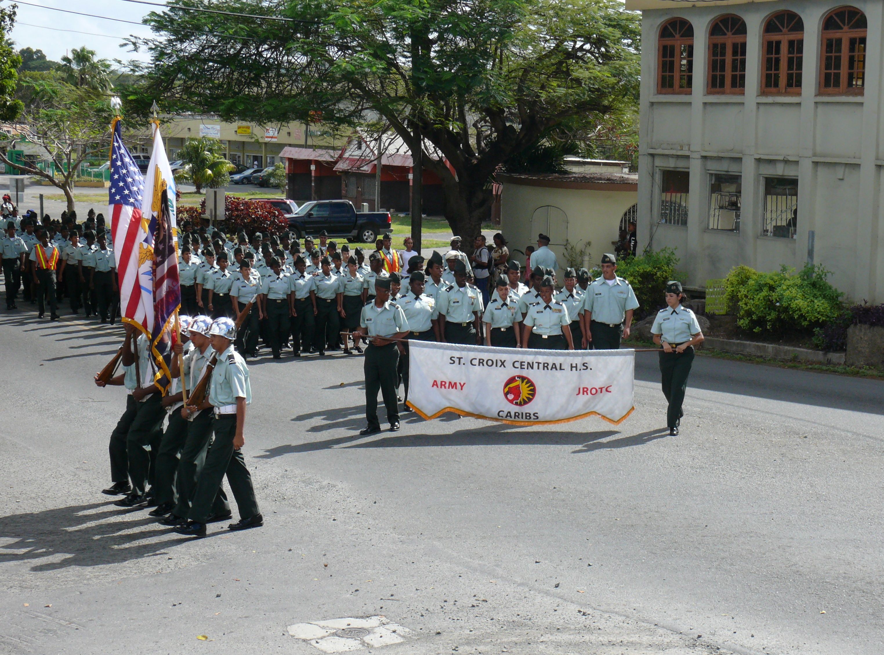 St. Croix Central High Army JROTC in the annual Martin Luther King Jr. Day parade on St. Croix.
