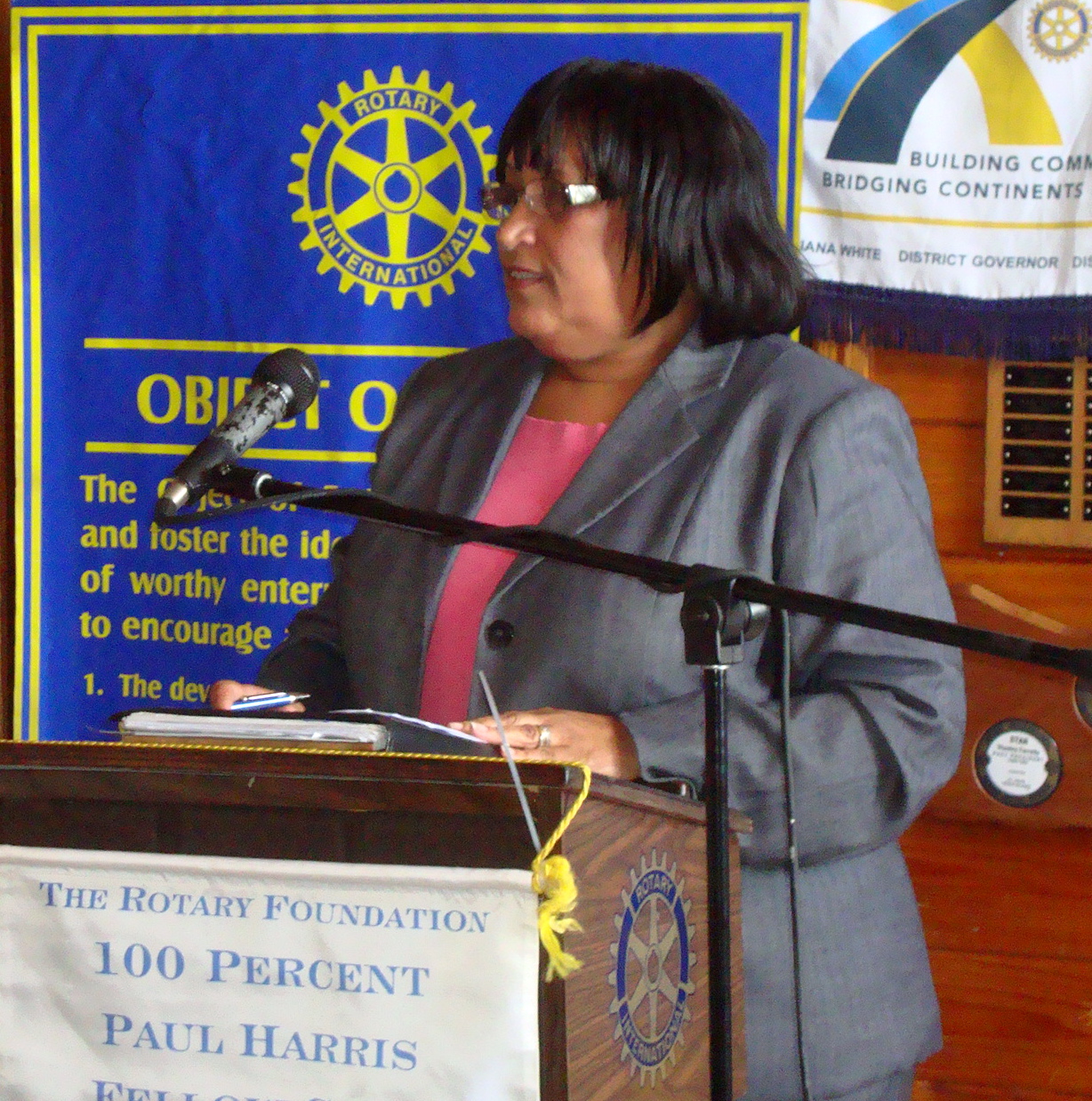 Tax Assessor Bernadette Williams talks to Rotary Club of St. Croix Thursday.